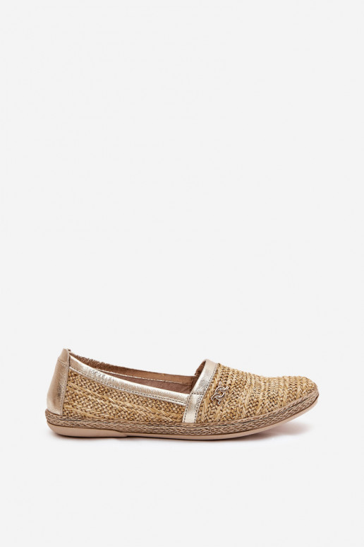 Elegantsed Espadrillid Koos punutisega Zazoo 10178 beeži värvi-Kuldset värvi Elegantsed Espadrillid Koos punutisega Zazoo 10178 beeži värvi-Kuldset värvi