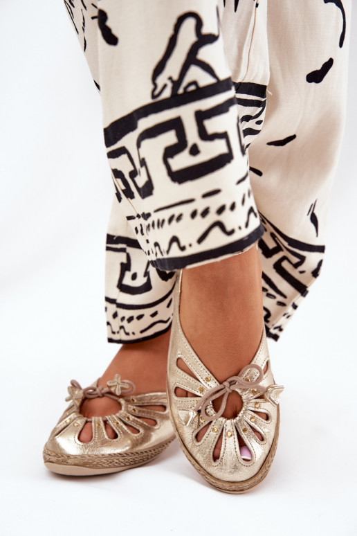 sileda tallaga BaleriinadPealturalnej Skóry Zazoo 10179 Kuldset värvi sileda tallaga BaleriinadPealturalnej Skóry Zazoo 10179 Kuldset värvi