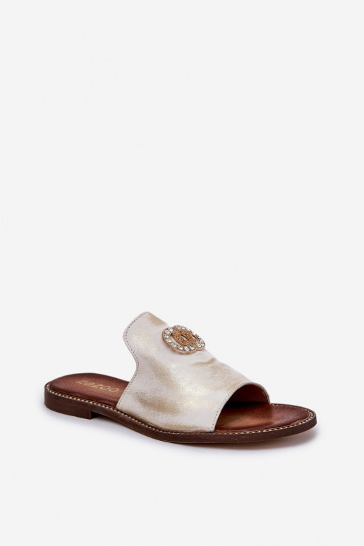 Elegantsed Plätud naturaalsest nahast Pealiste omad kaunistustega Zazoo 3008 Kuldset värvi Przecierany Elegantsed Plätud naturaalsest nahast Pealiste omad kaunistustega Zazoo 3008 Kuldset värvi Przecierany