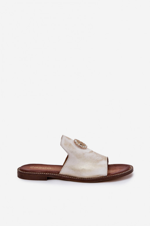 Elegantsed Plätud naturaalsest nahast Pealiste omad kaunistustega Zazoo 3008 Kuldset värvi Przecierany Elegantsed Plätud naturaalsest nahast Pealiste omad kaunistustega Zazoo 3008 Kuldset värvi Przecierany