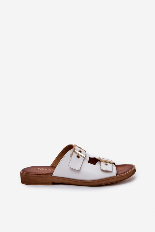 Pealhk sileda tallaga Sussid neetide ja pandlaga Zazoo 3020 valget värvi Pealhk sileda tallaga Sussid neetide ja pandlaga Zazoo 3020 valget värvi