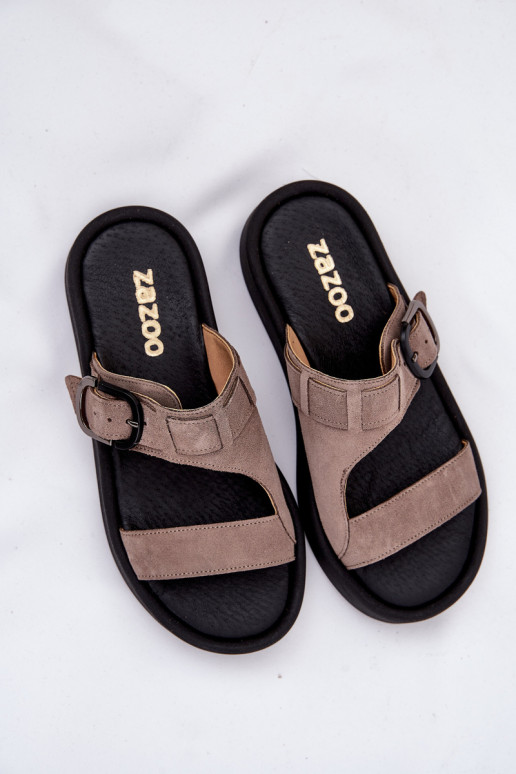 naiste seemisnahksed sussid platvormiga Zazoo 3024 pruunid värvi naiste seemisnahksed sussid platvormiga Zazoo 3024 pruunid värvi