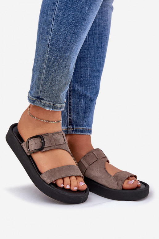 naiste seemisnahksed sussid platvormiga Zazoo 3024 pruunid värvi naiste seemisnahksed sussid platvormiga Zazoo 3024 pruunid värvi