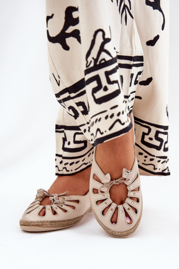 sileda tallaga BaleriinadPealturalnej Skóry Zazoo 10179 beeži värvi 2