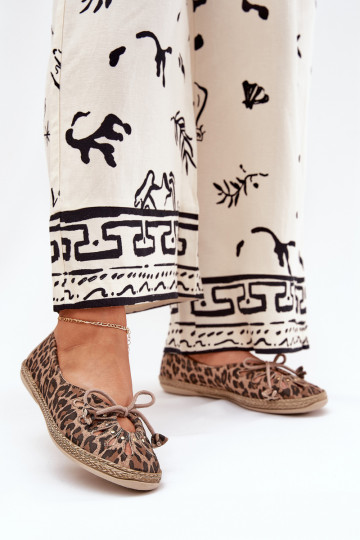 sileda tallaga BaleriinadPealturalnej Skóry leopardimustriga Zazoo 10179 pruunid värvi