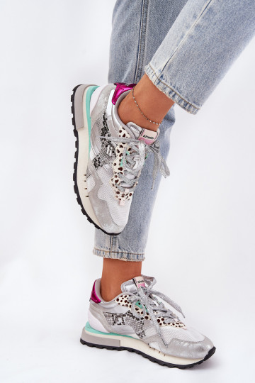 Sneakers tüüpi jalanõud spordijalatsid Pealiste omad D.Franklin DFSH378006 Hõbedat värvi