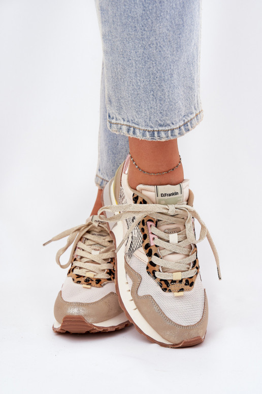 Sneakers tüüpi jalanõud spordijalatsid Pealiste omad D.Franklin DFSH378006 Kuldset värvi Sneakers tüüpi jalanõud spordijalatsid Pealiste omad D.Franklin DFSH378006 Kuldset värvi