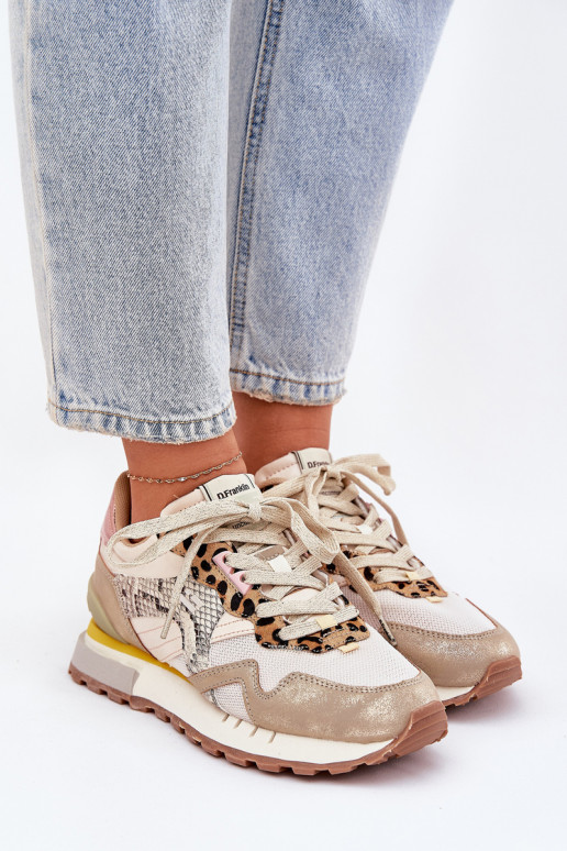 Sneakers tüüpi jalanõud spordijalatsid Pealiste omad D.Franklin DFSH378006 Kuldset värvi Sneakers tüüpi jalanõud spordijalatsid Pealiste omad D.Franklin DFSH378006 Kuldset värvi