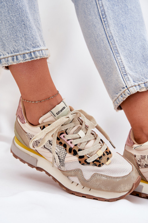 Sneakers tüüpi jalanõud spordijalatsid Pealiste omad D.Franklin DFSH378006 Kuldset värvi Sneakers tüüpi jalanõud spordijalatsid Pealiste omad D.Franklin DFSH378006 Kuldset värvi