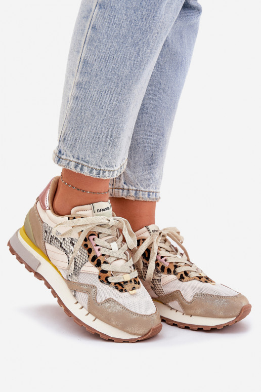 Sneakers tüüpi jalanõud spordijalatsid Pealiste omad D.Franklin DFSH378006 Kuldset värvi Sneakers tüüpi jalanõud spordijalatsid Pealiste omad D.Franklin DFSH378006 Kuldset värvi