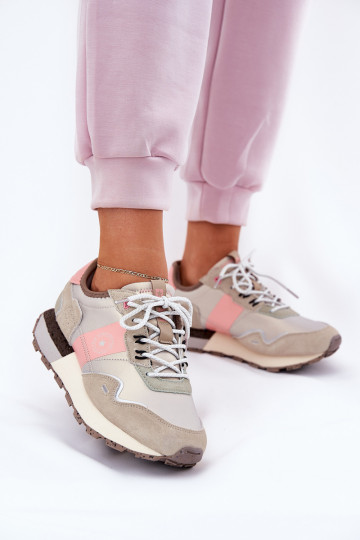 seemisnakhsed Sneakers tüüpi jalanõud Pealiste omad Big Star RR274243 HI-POLY SYSTEM Halli värvi-Tumeroosad värvi