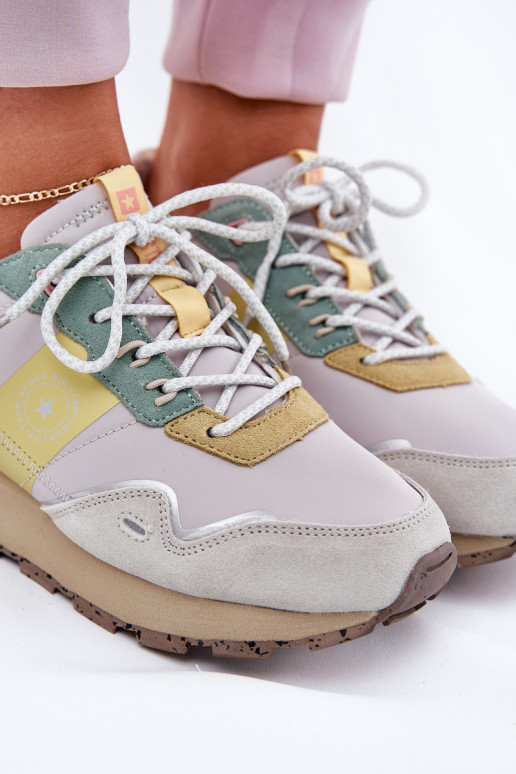 seemisnakhsed Sneakers tüüpi jalanõud Pealiste omad Big Star RR274244 HI-POLY SYSTEM Halli värvi-Kollased seemisnakhsed Sneakers tüüpi jalanõud Pealiste omad Big Star RR274244 HI-POLY SYSTEM Halli värvi-Kollased