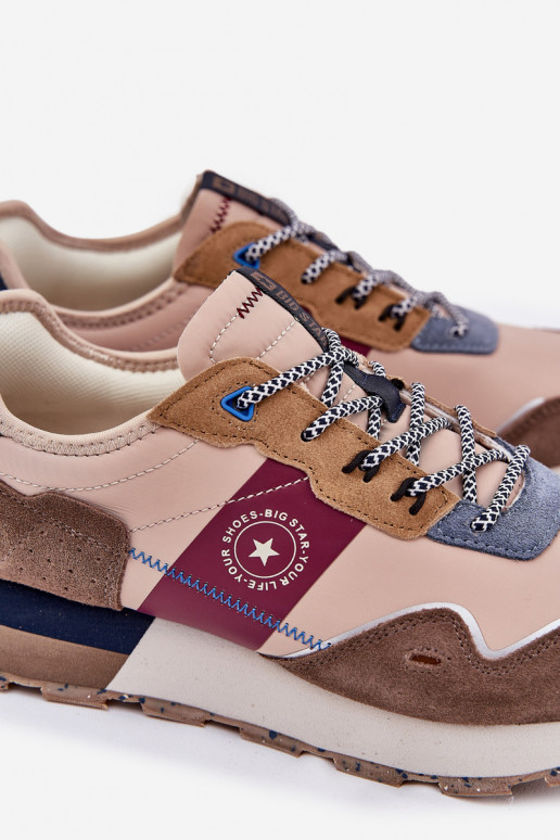 seemisnakhsed Sneakers tüüpi jalanõud meeste omad platvormiga Big Star RR174475 Hi-Poly System beeži värvi seemisnakhsed Sneakers tüüpi jalanõud meeste omad platvormiga Big Star RR174475 Hi-Poly System beeži värvi