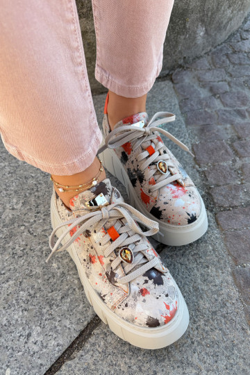 Pealhk Sneakers tüüpi jalanõud platvormiga Sellel onciejka 06891-18 beeži värvi 2