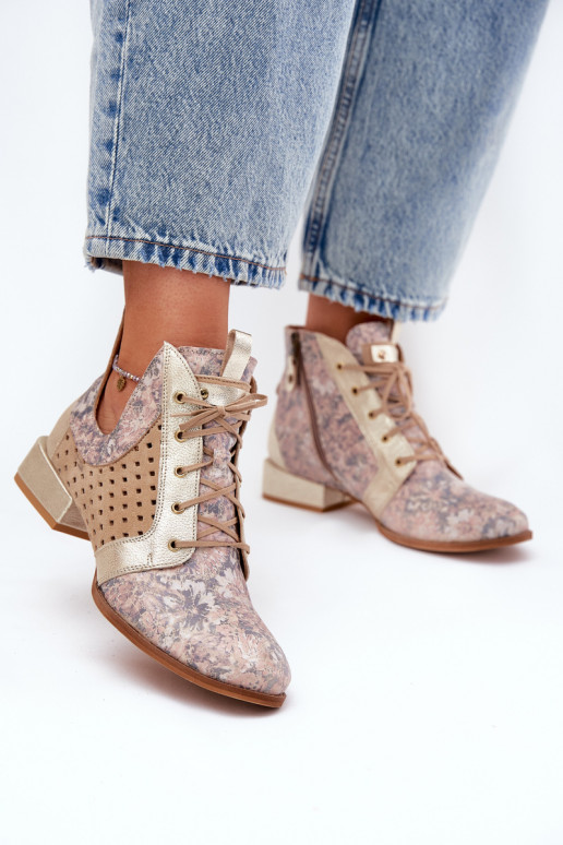 Pealhk Pealiste poolsaapad Kingad Sellel onciejka 05541-04 beeži värvi-Kuldset värvi Pealhk Pealiste poolsaapad Kingad Sellel onciejka 05541-04 beeži värvi-Kuldset värvi