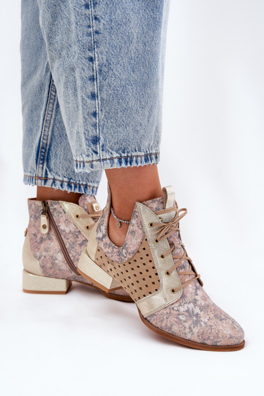 Pealhk Pealiste poolsaapad Kingad Sellel onciejka 05541-04 beeži värvi-Kuldset värvi Pealhk Pealiste poolsaapad Kingad Sellel onciejka 05541-04 beeži värvi-Kuldset värvi