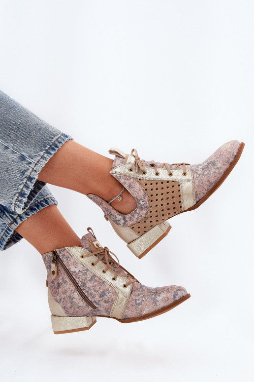 Pealhk Pealiste poolsaapad Kingad Sellel onciejka 05541-04 beeži värvi-Kuldset värvi Pealhk Pealiste poolsaapad Kingad Sellel onciejka 05541-04 beeži värvi-Kuldset värvi