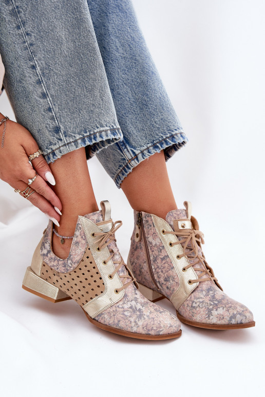 Pealhk Pealiste poolsaapad Kingad Sellel onciejka 05541-04 beeži värvi-Kuldset värvi Pealhk Pealiste poolsaapad Kingad Sellel onciejka 05541-04 beeži värvi-Kuldset värvi