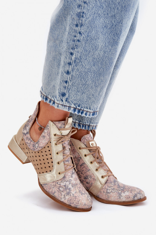 Pealhk Pealiste poolsaapad Kingad Sellel onciejka 05541-04 beeži värvi-Kuldset värvi Pealhk Pealiste poolsaapad Kingad Sellel onciejka 05541-04 beeži värvi-Kuldset värvi