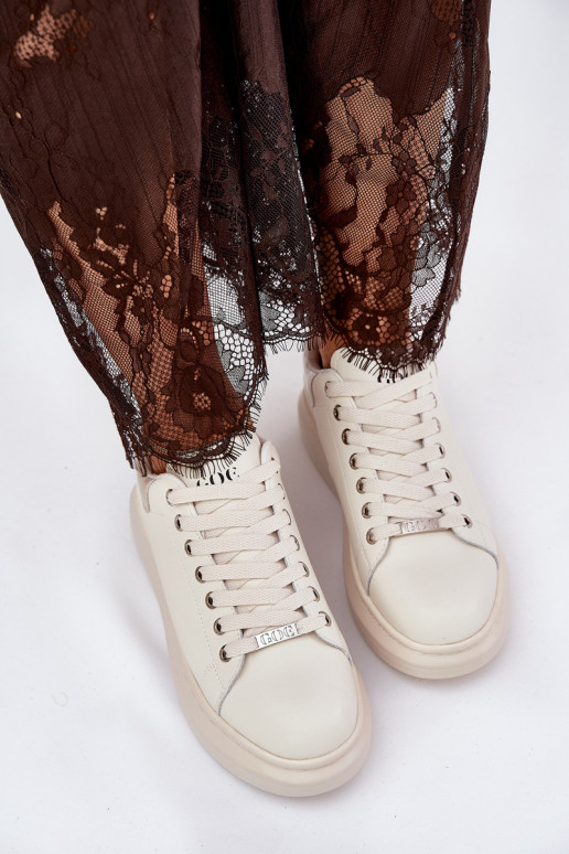 Pealhk Sneakers tüüpi jalanõud Pealiste omad platvormiga GOE RR2N4004 beeži värvi Pealhk Sneakers tüüpi jalanõud Pealiste omad platvormiga GOE RR2N4004 beeži värvi