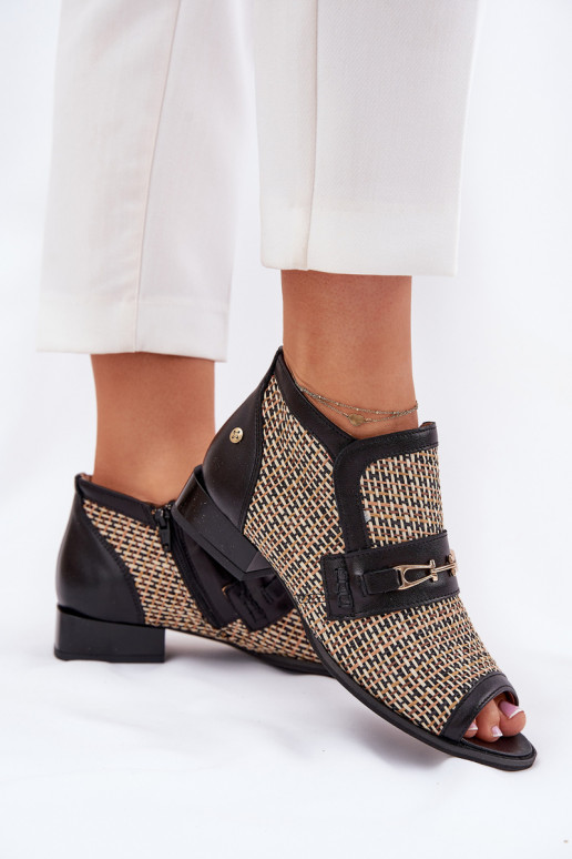 Pealhk Pealiste poolsaapadOdkrytymi Palcami Sellel onciejka 06934-39/00-1 Must-beeži värvi