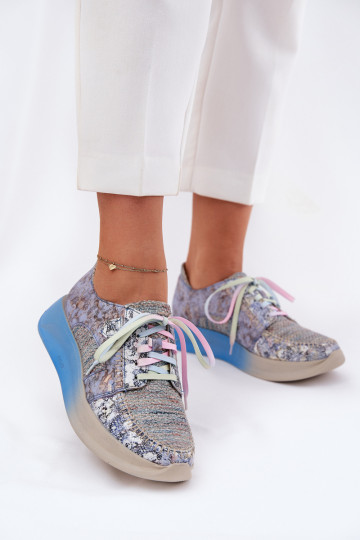 Pealhk jalatsid Sneakers tüüpi jalanõud Pealiste omad platvormiga Sellel onciejka 06776A-06 Sinist värvi 2