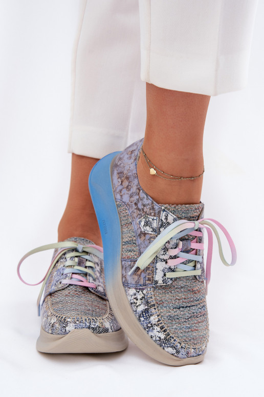 Pealhk jalatsid Sneakers tüüpi jalanõud Pealiste omad platvormiga Sellel onciejka 06776A-06 Sinist värvi