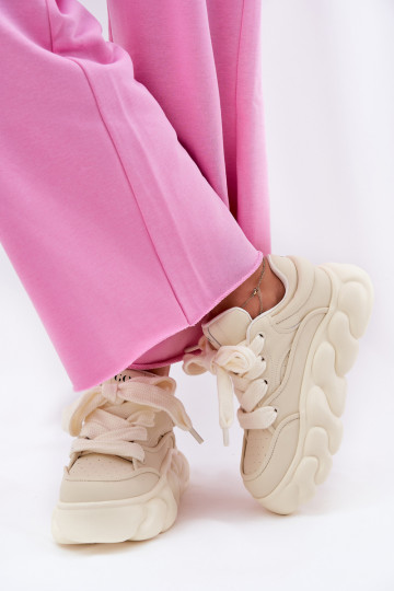 Pealhk Sneakers tüüpi jalanõud Pealiste omad platvormiga GOE RR2N4043 beeži värvi 2