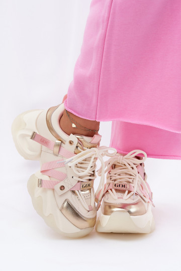 Pealhk Sneakers tüüpi jalanõud Pealiste omad Sellel onssiivsel tallal GOE RR2N4031 beeži värvi 2
