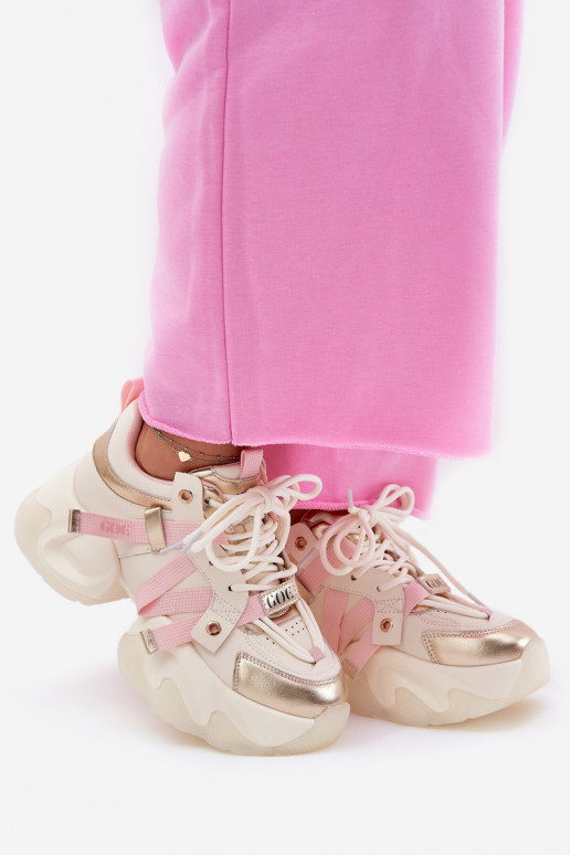 Pealhk Sneakers tüüpi jalanõud Pealiste omad Sellel onssiivsel tallal GOE RR2N4031 beeži värvi