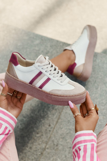 Pealhk Sneakers tüüpi jalanõud Pealiste omad platvormiga Zazoo N1234 beeži värvi-bordoo-värvi