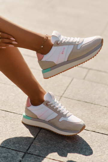 seemisnakhsed Sneakers tüüpi jalanõud Pealiste omad Big Star RR274A047 HI-POLY SYSTEM beeži värvi-valget värvi