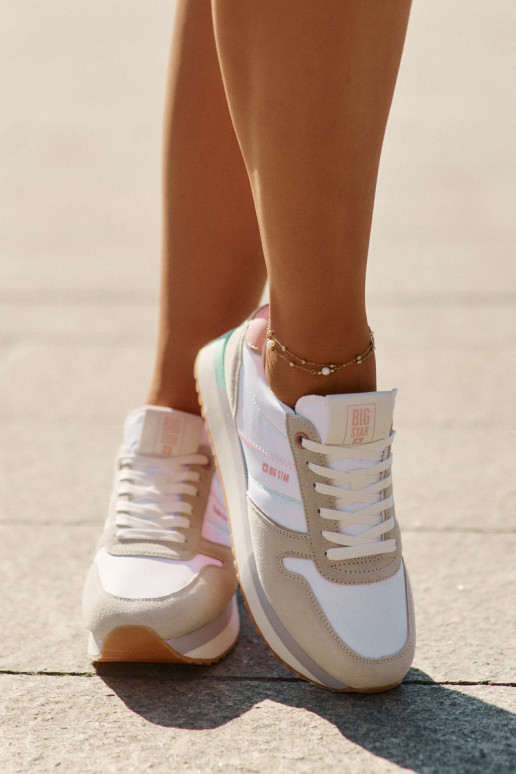 seemisnakhsed Sneakers tüüpi jalanõud Pealiste omad Big Star RR274A047 HI-POLY SYSTEM beeži värvi-valget värvi