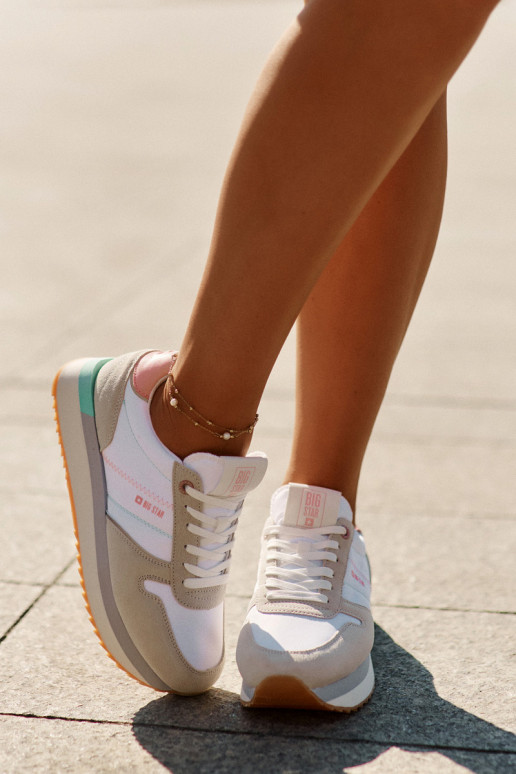 seemisnakhsed Sneakers tüüpi jalanõud Pealiste omad Big Star RR274A047 HI-POLY SYSTEM beeži värvi-valget värvi