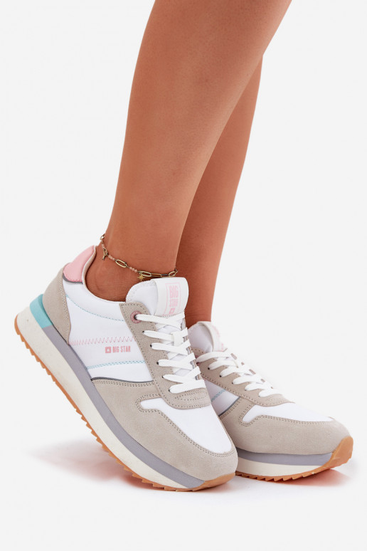 seemisnakhsed Sneakers tüüpi jalanõud Pealiste omad Big Star RR274A047 HI-POLY SYSTEM beeži värvi-valget värvi