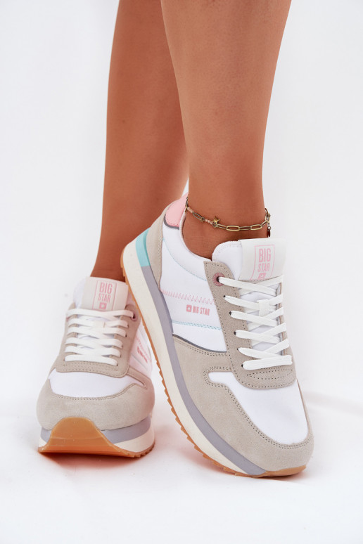 seemisnakhsed Sneakers tüüpi jalanõud Pealiste omad Big Star RR274A047 HI-POLY SYSTEM beeži värvi-valget värvi