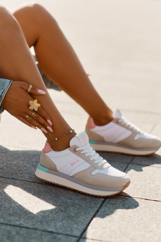 seemisnakhsed Sneakers tüüpi jalanõud Pealiste omad Big Star RR274A047 HI-POLY SYSTEM beeži värvi-valget värvi