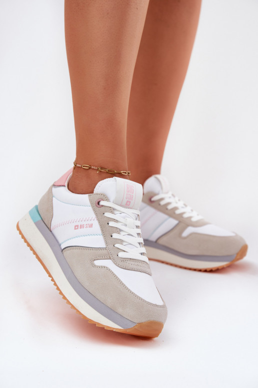 seemisnakhsed Sneakers tüüpi jalanõud Pealiste omad Big Star RR274A047 HI-POLY SYSTEM beeži värvi-valget värvi