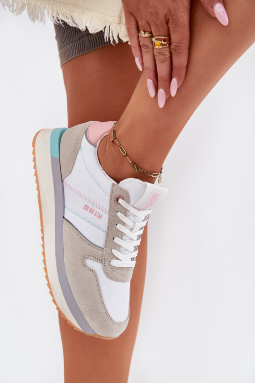 seemisnakhsed Sneakers tüüpi jalanõud Pealiste omad Big Star RR274A047 HI-POLY SYSTEM beeži värvi-valget värvi