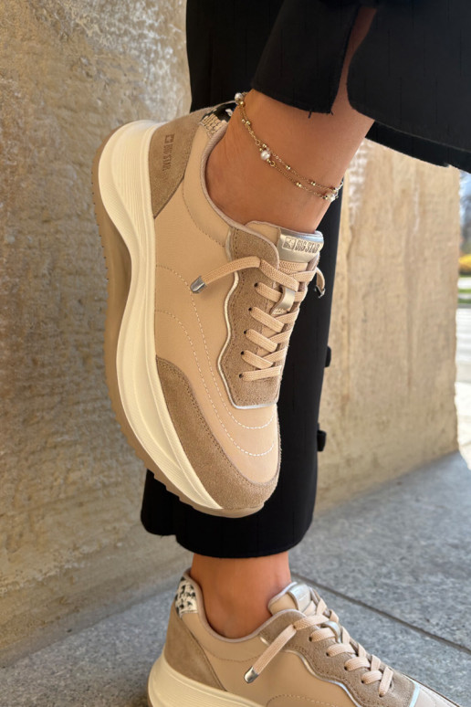 seemisnakhsed Sneakers tüüpi jalanõud Pealiste omad platvormiga Big Star RR274A345 HI-POLY SYSTEM beeži värvi