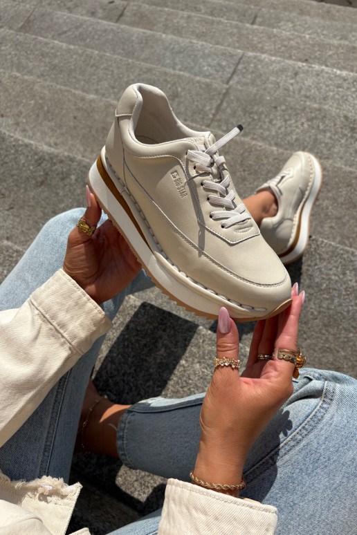 Pealhk Sneakers tüüpi jalanõud Pealiste omad platvormiga Big Star RR274A334 beeži värvi Pealhk Sneakers tüüpi jalanõud Pealiste omad platvormiga Big Star RR274A334 beeži värvi