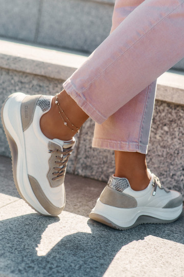 seemisnakhsed Sneakers tüüpi jalanõud Pealiste omad platvormiga Big Star RR274A344 HI-POLY SYSTEM beeži värvi