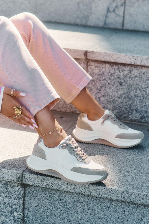 seemisnakhsed Sneakers tüüpi jalanõud Pealiste omad platvormiga Big Star RR274A344 HI-POLY SYSTEM beeži värvi