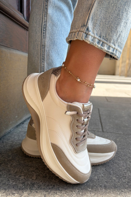 seemisnakhsed Sneakers tüüpi jalanõud Pealiste omad platvormiga Big Star RR274A344 HI-POLY SYSTEM beeži värvi