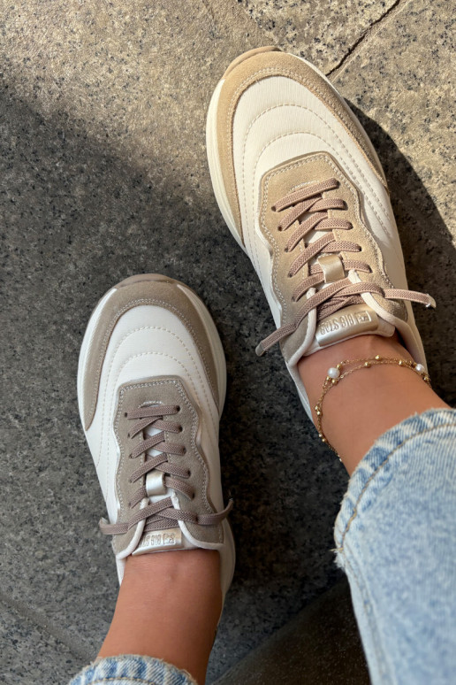 seemisnakhsed Sneakers tüüpi jalanõud Pealiste omad platvormiga Big Star RR274A344 HI-POLY SYSTEM beeži värvi