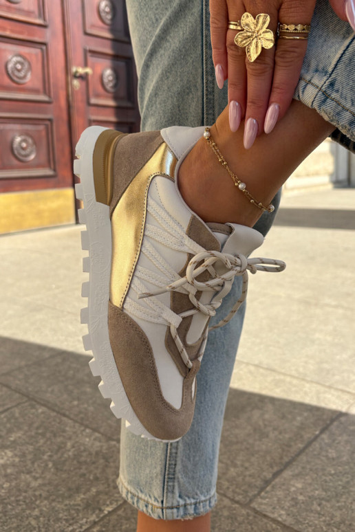 Pealhk jalatsid Sneakers tüüpi jalanõud Pealiste omad Artiker 56C1738 beeži värvi-Kuldset värvi