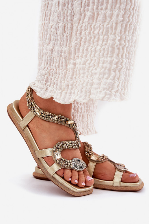 Pealistesandaalid Kaunistusega Sellel ondu Eko Pealhk Artiker 56C1362 Kuldset värvi Pealistesandaalid Kaunistusega Sellel ondu Eko Pealhk Artiker 56C1362 Kuldset värvi