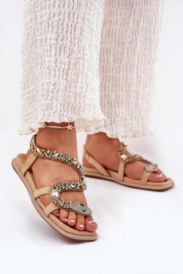 Pealistesandaalid Kaunistusega Sellel ondu Eco Suedeosissee Artiker 56C1361 beeži värvi