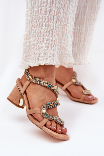 Pealistesandaalid kristallidega Artiker 56C1377 beeži värvi