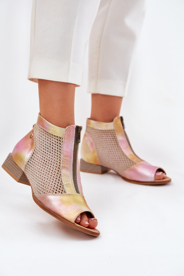 Pealhk Pealiste poolsaapad laiade nööridegaOdkrytymi Palcami Sellel onciejka 06413-15 tumeroosad värvi-oranži värvi